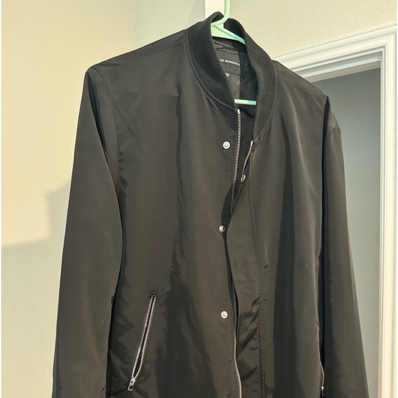 Club Monaco Black Bomber Jacket Size Large - Picture 1 of 5